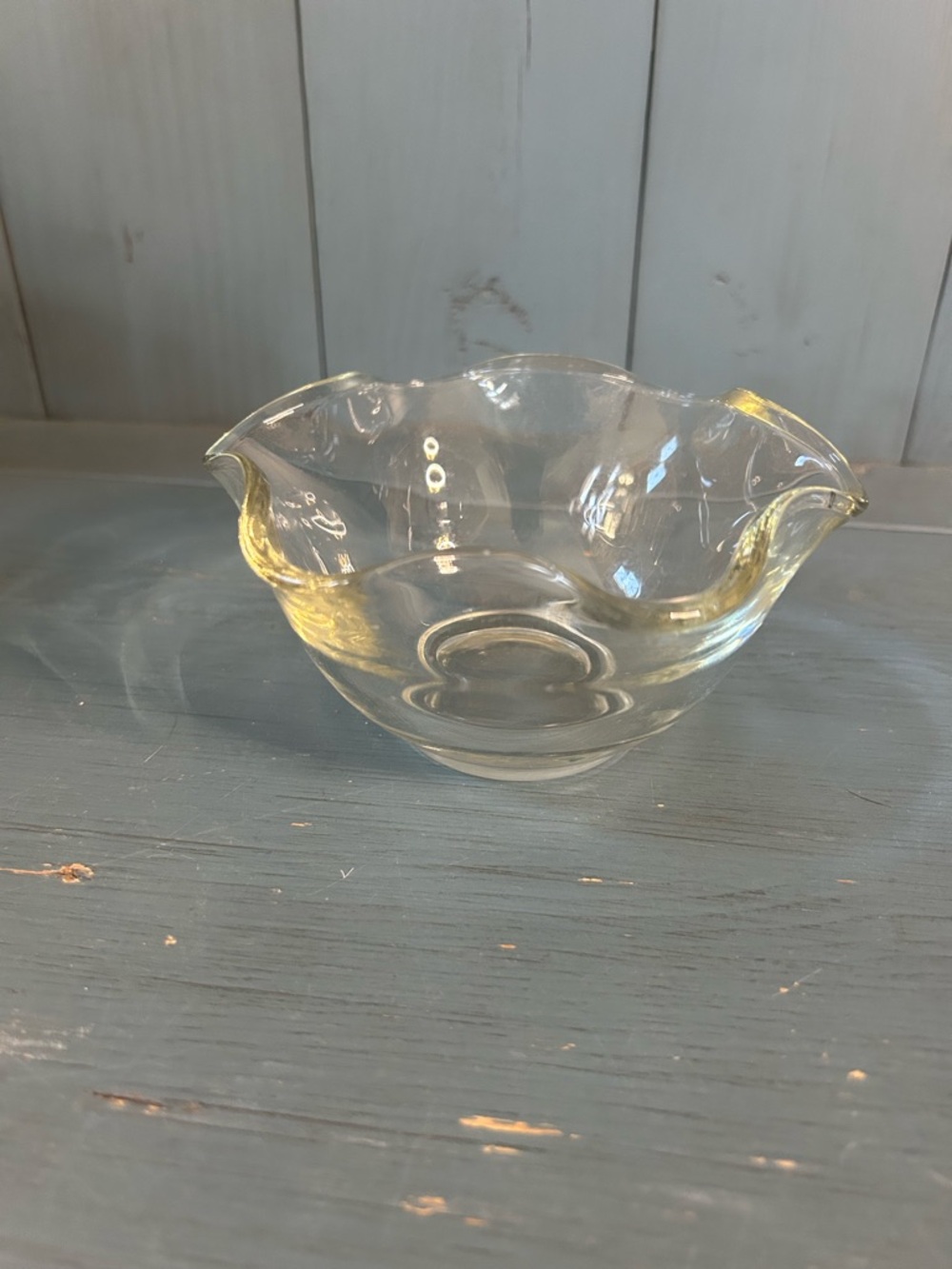 Indiana Glass Clear Ruffled Edge Serving Dessert or Candy Bowl - Vintage
